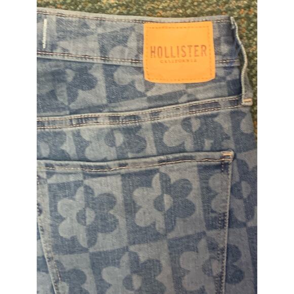 Hollister Boho Curvy High Rise Flower Power Flare Jeans w stretch 32x29 Womens - Picture 7 of 11
